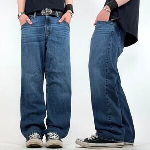 Vintage y2k baggy wide leg skater faded archive grunge stonewash jeans
